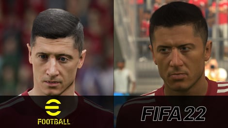 11 Lewandowski e Football 2022 Fifa 22 Grafikvergleich