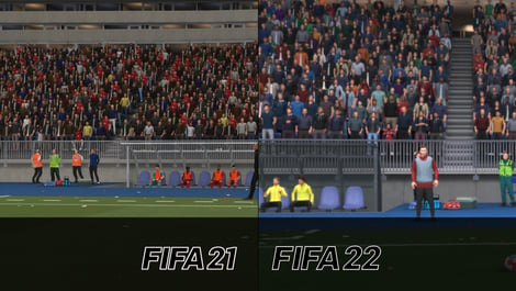 5 Zuschauer FIFA 21 vs FIFA 22 Grafikvergleich