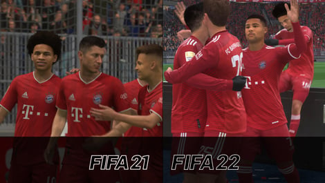 9 Jubel FIFA 21 vs FIFA 22 Grafikvergleich