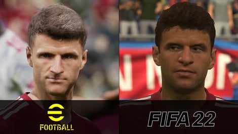 9 Müller e Football 2022 Fifa 22 Grafikvergleich