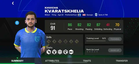 91 Kvartaskhelia fc mobile