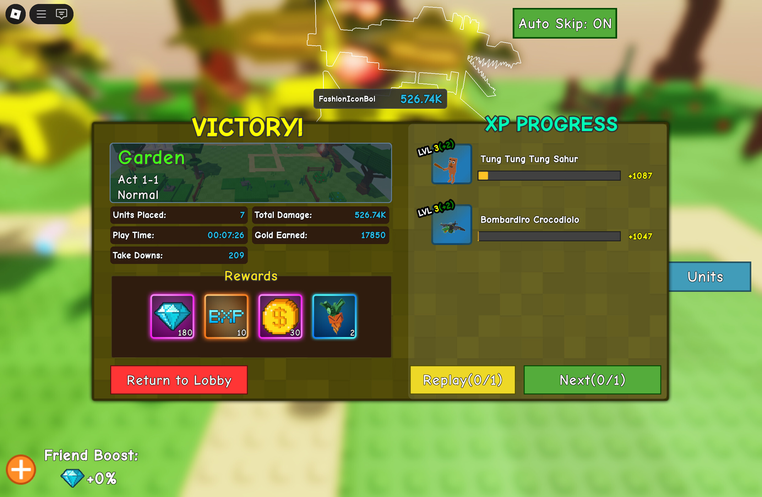 Act Rewards Brainrot Tower Defense