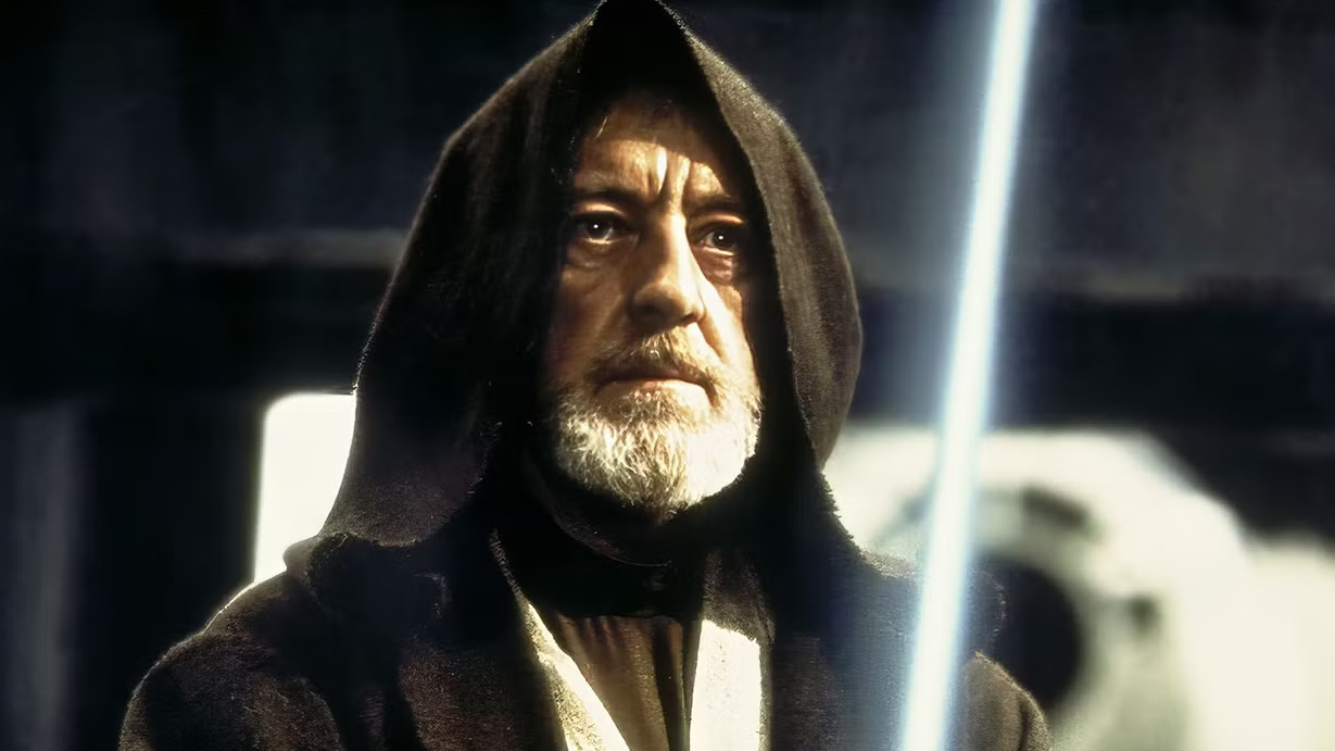Alec Guinness Obi Wan Kenobi in Star Wars 1977