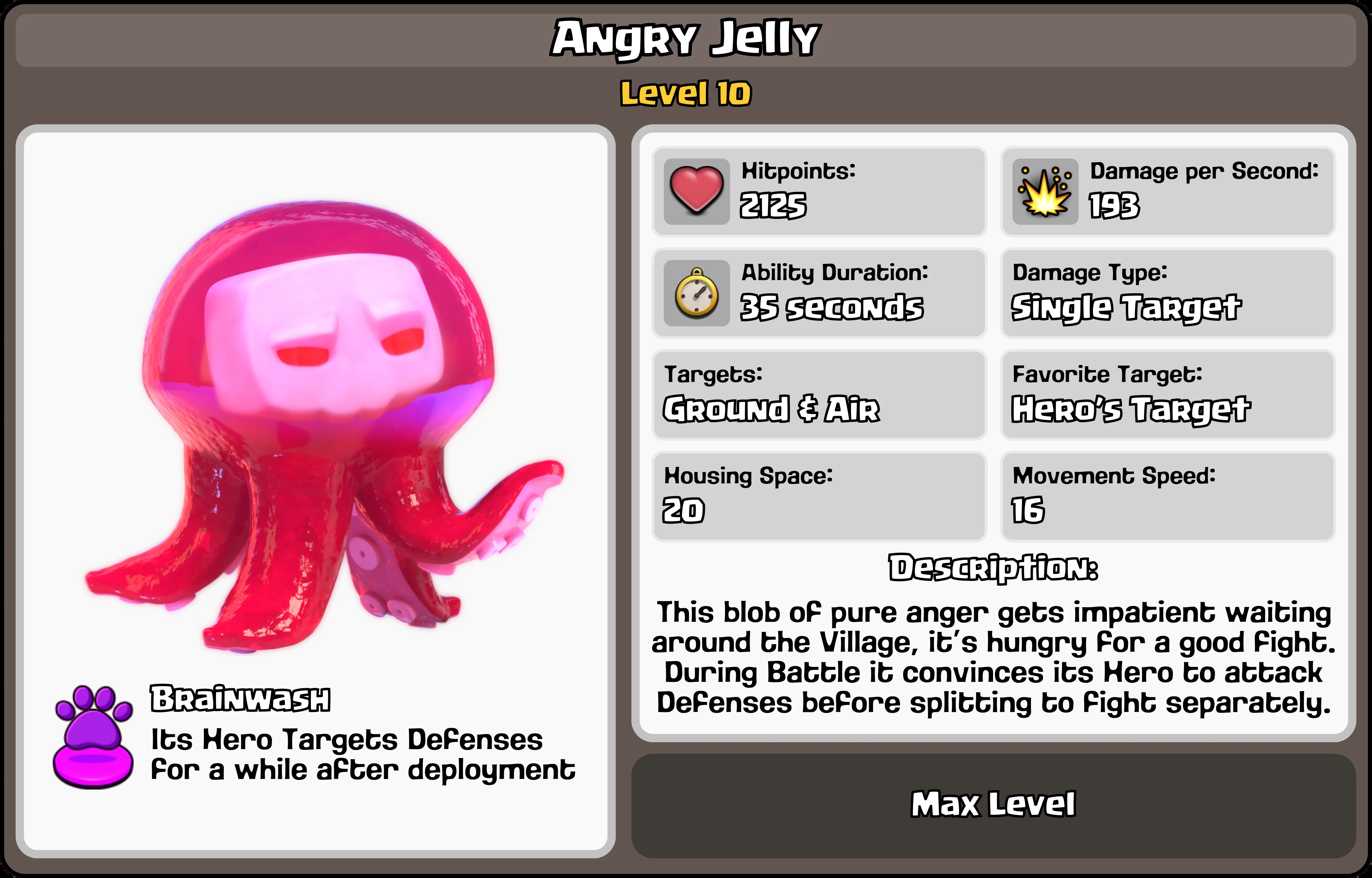 Clash Of Clans Angry Jelly: статистика, способности и способы разблокировки