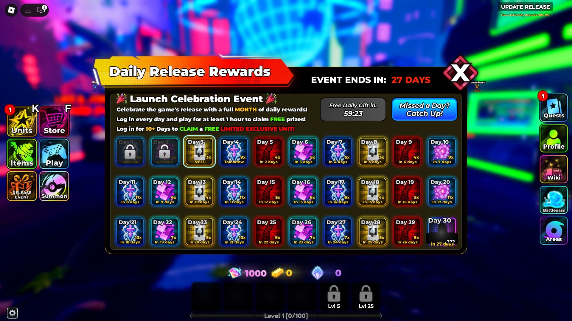 Anime Crusaders daily rewards