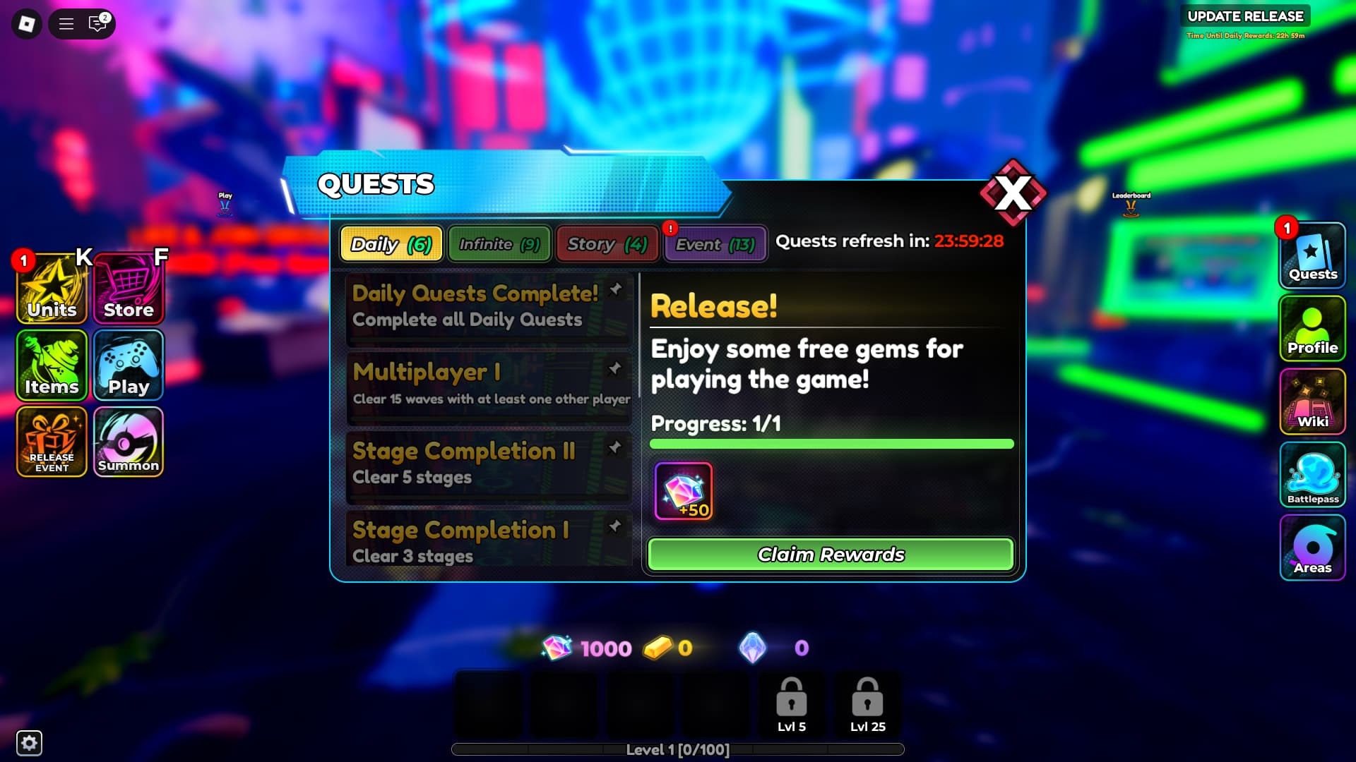 Anime Crusaders quest rewards