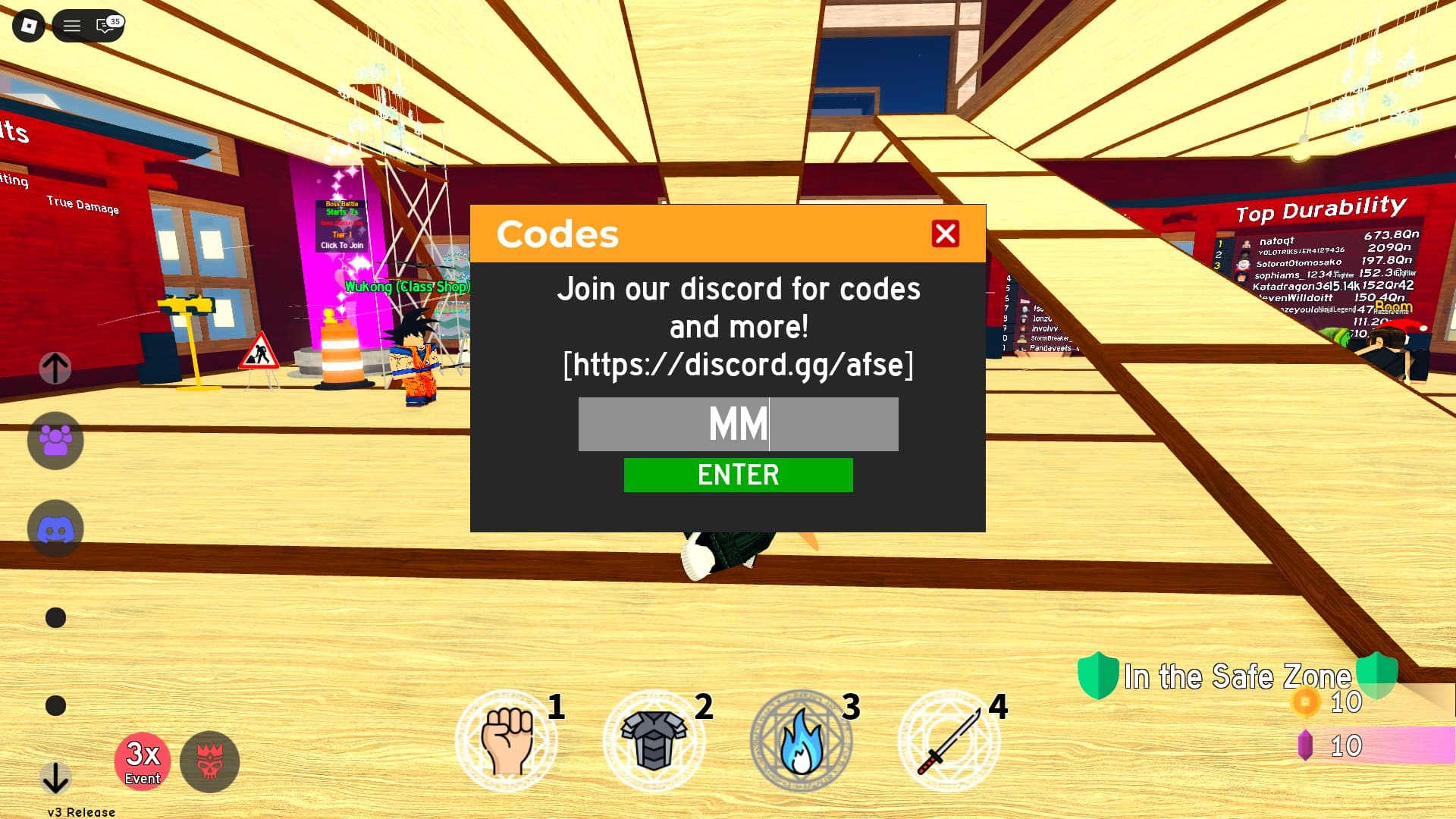 Anime Fighting Simulator Endless codes how to redeem 2