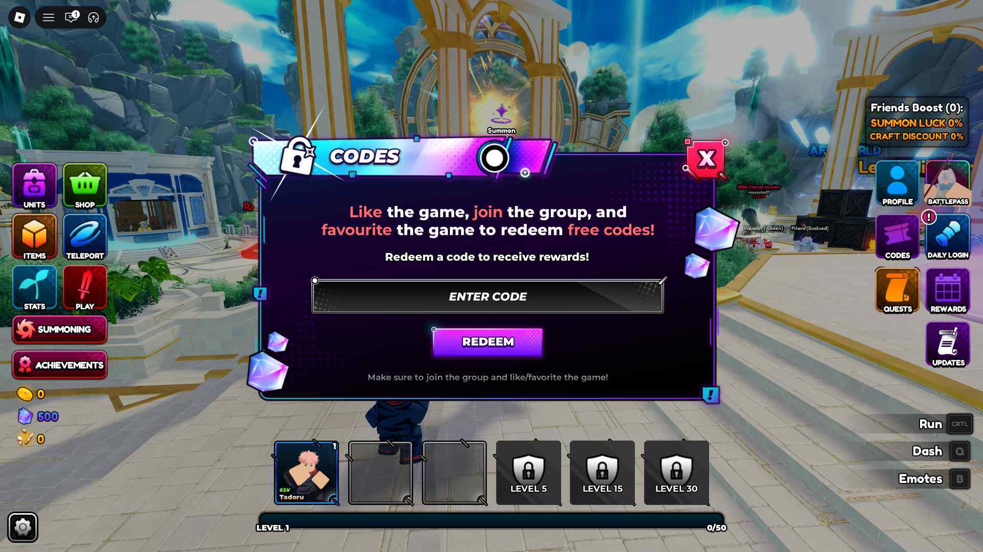 Anime Overseer How to Redeem Codes 2