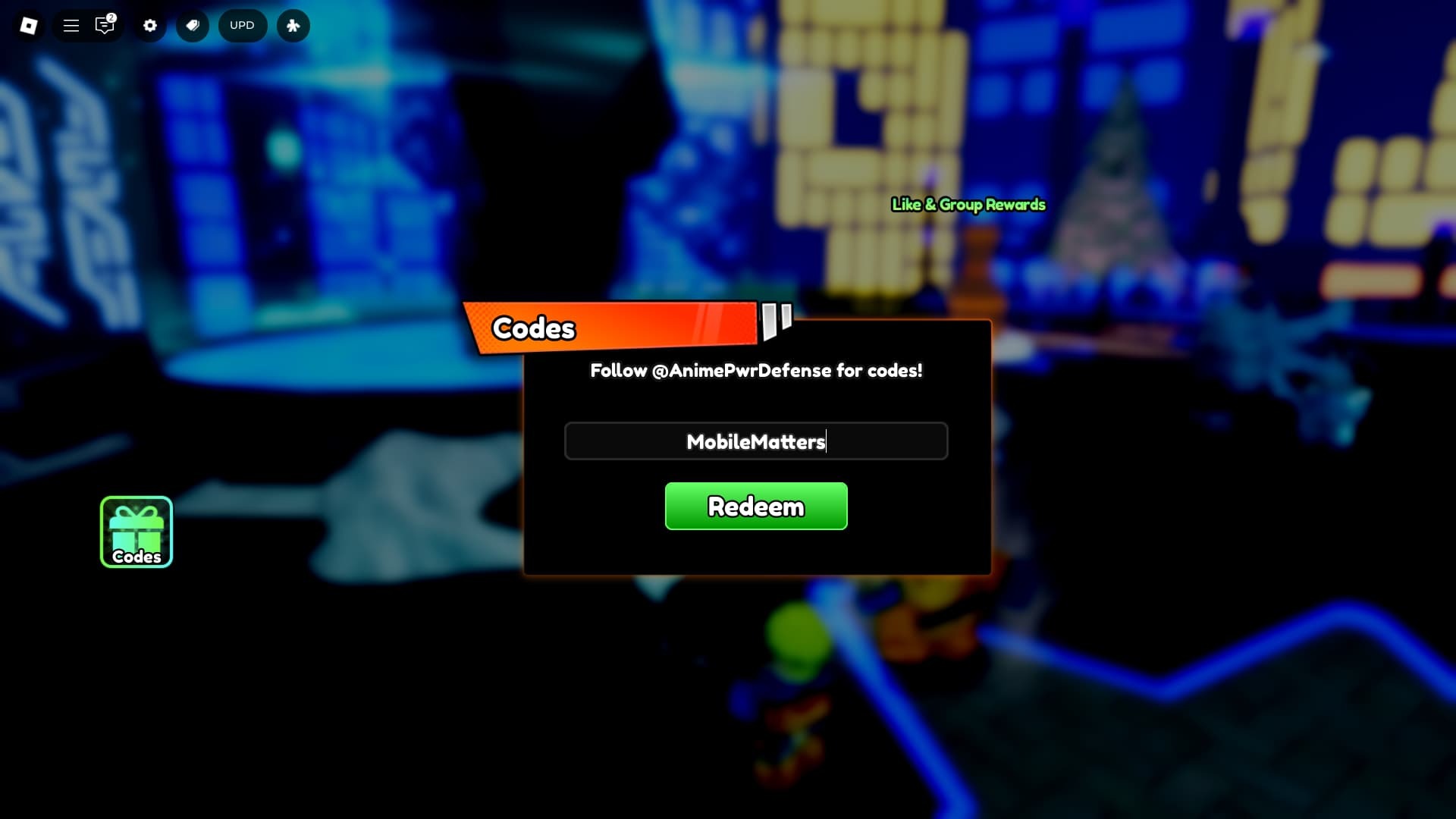Anime Power Defense How To Redeem Codes