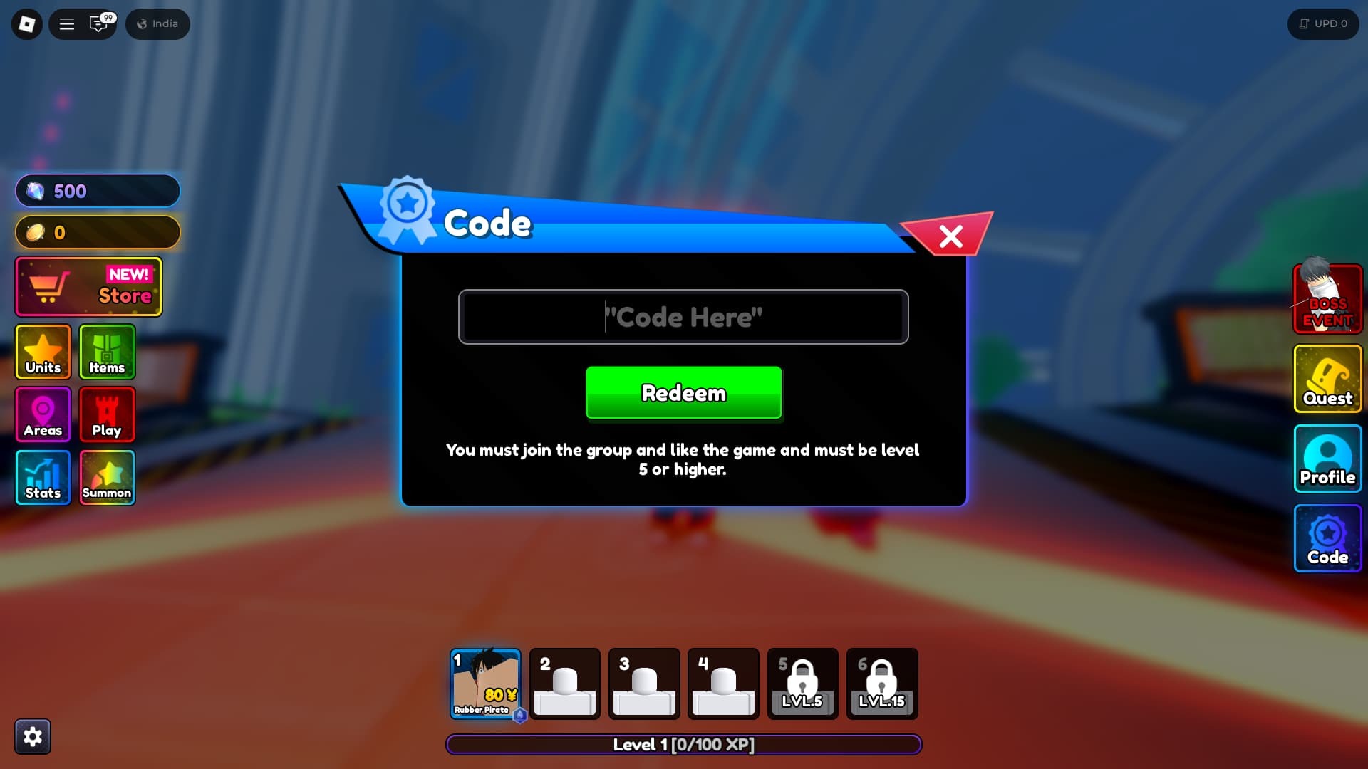 Anime Rangers X how to redeem codes