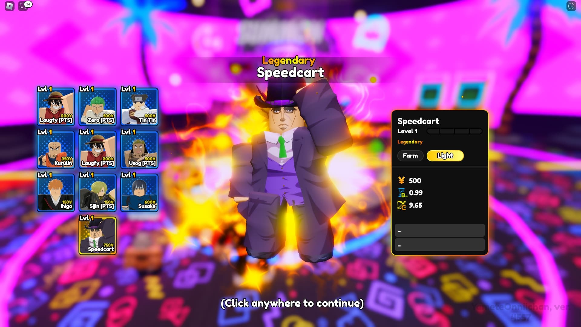 Anime Reborn Speed Cart