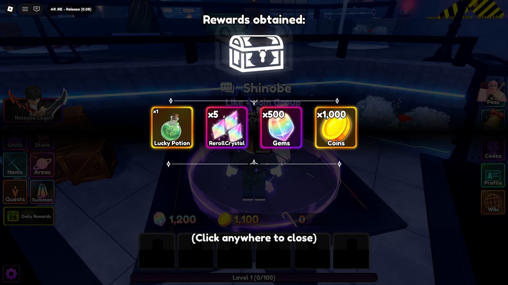 Anime Reversal codes active