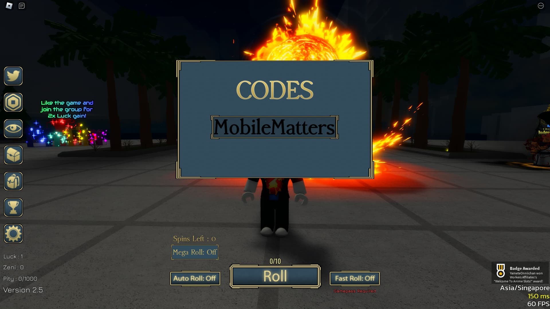 Anime Slots how to redeem codes