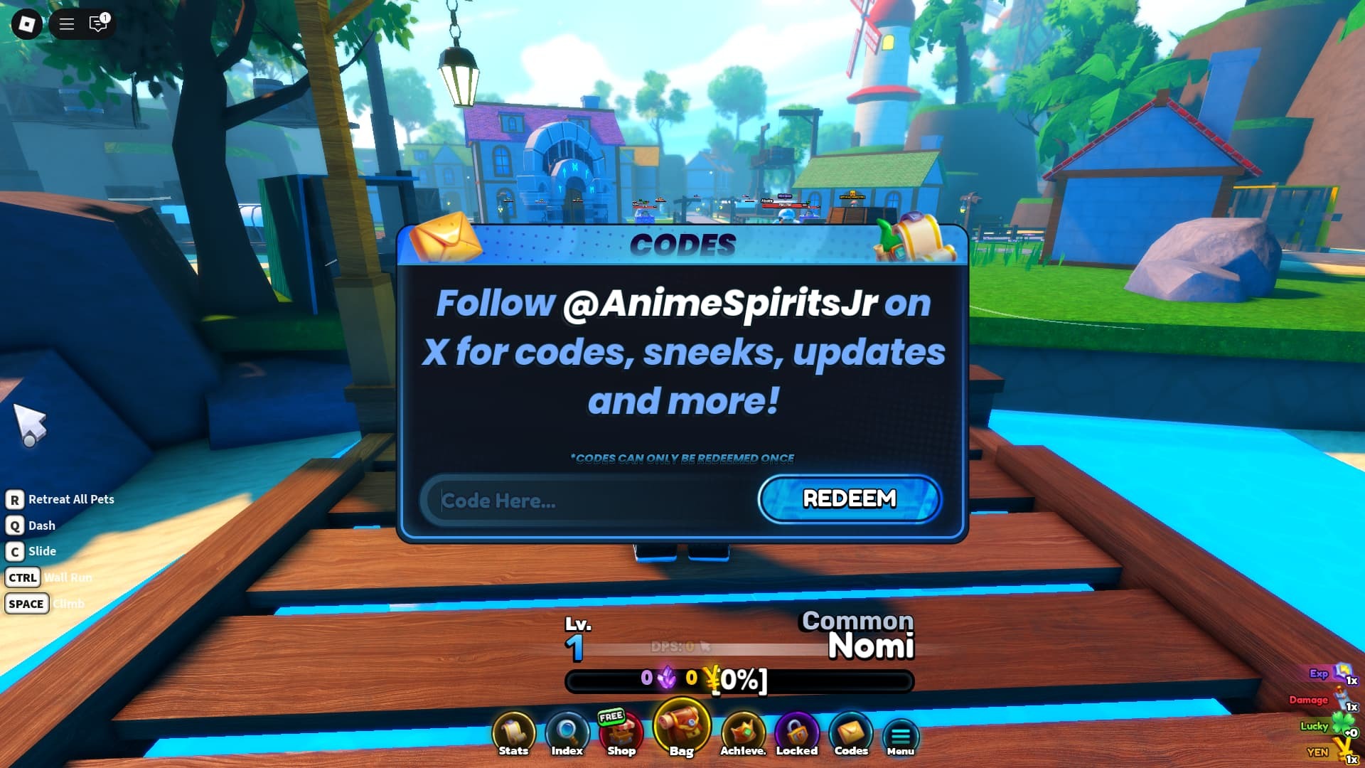 Anime Spirits Journey how to redeem codes