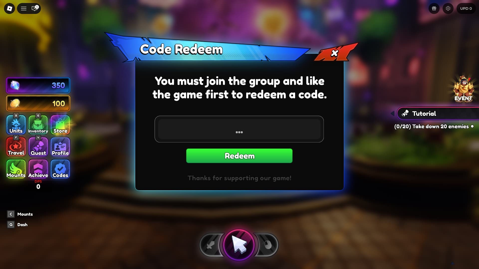 Anime Tactical Simulator how to redeem codes 2