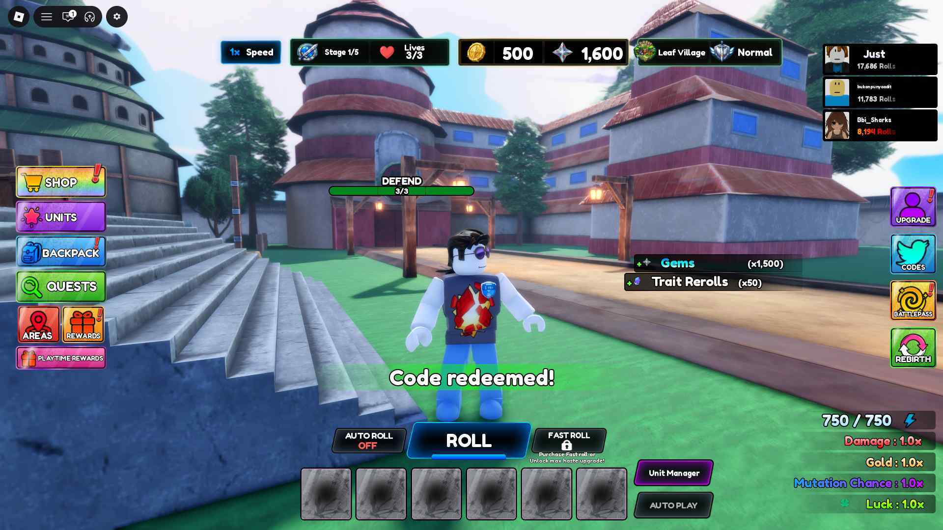 Anime War RNG active codes