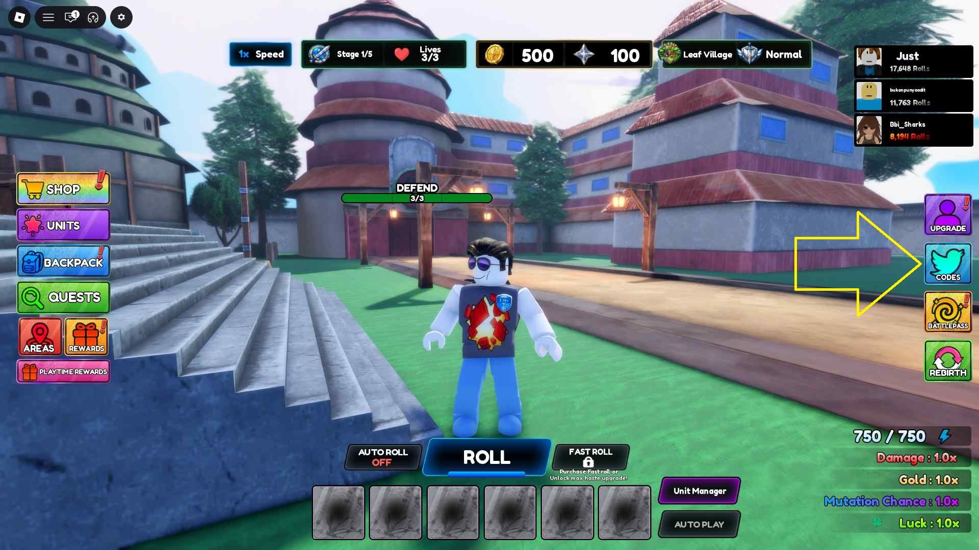 Anime War RNG how to redeem codes 1