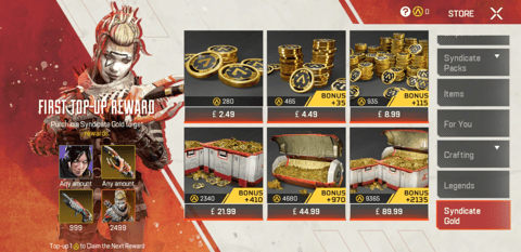 Apex Legends Mobile Store Syndeicate Gold