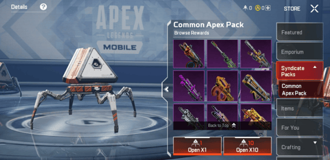 Apex Legends Mobile Store Syndicate Packs