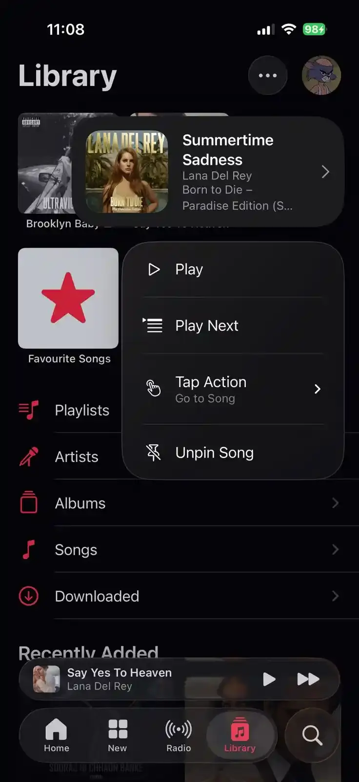 Apple Music New Pin Feature 5