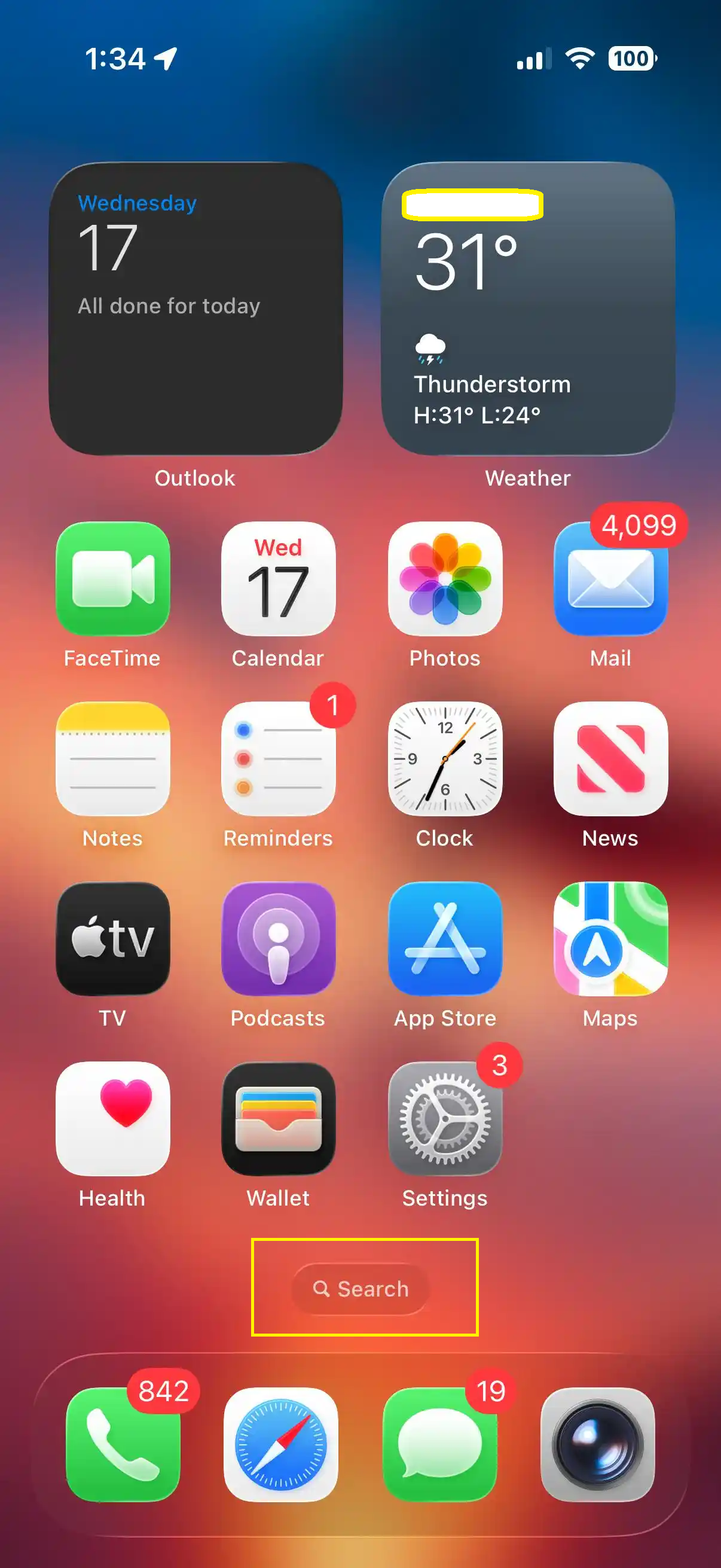 Apple i OS 26 homescreen