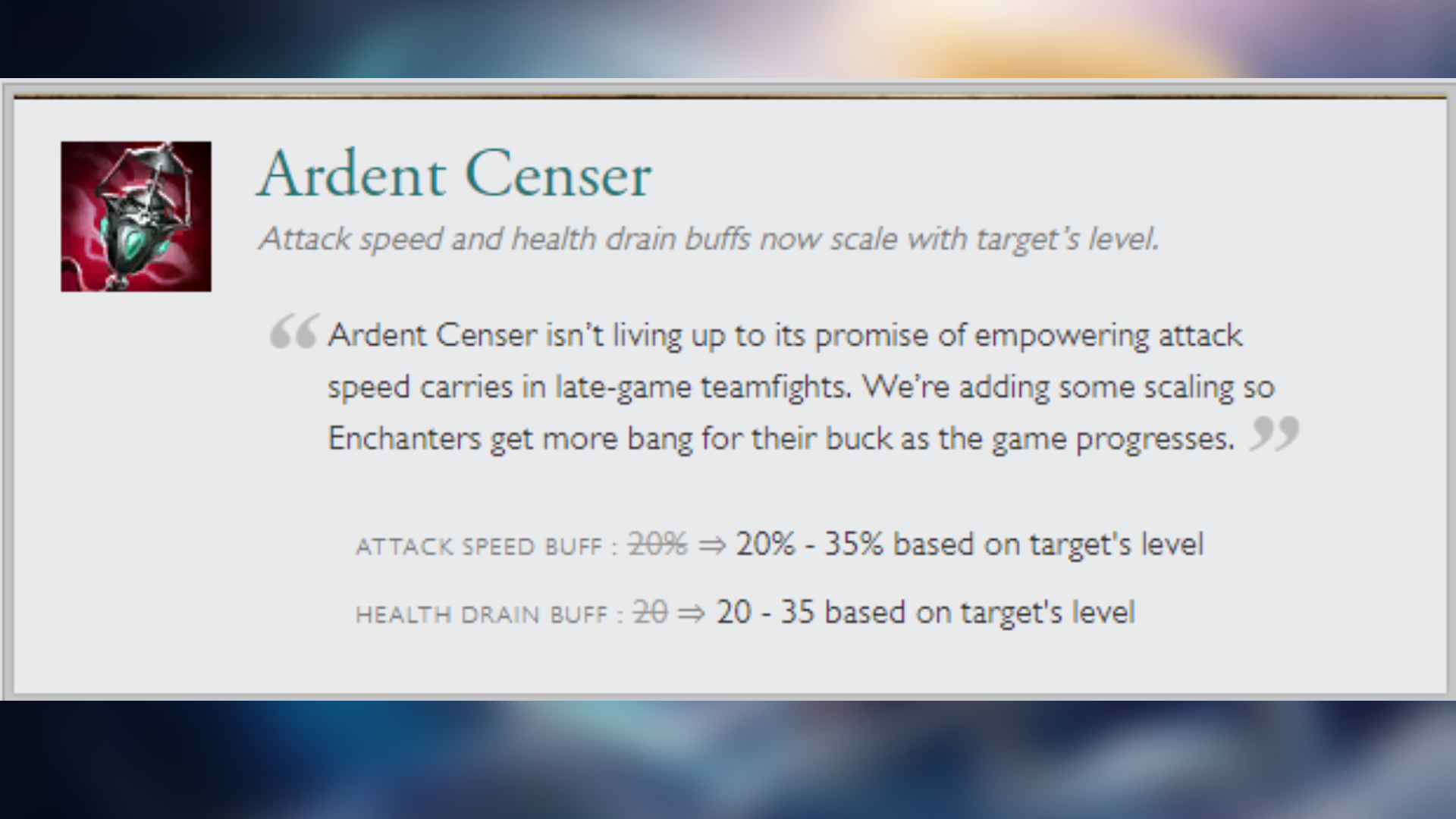 Ardent Censer Broken