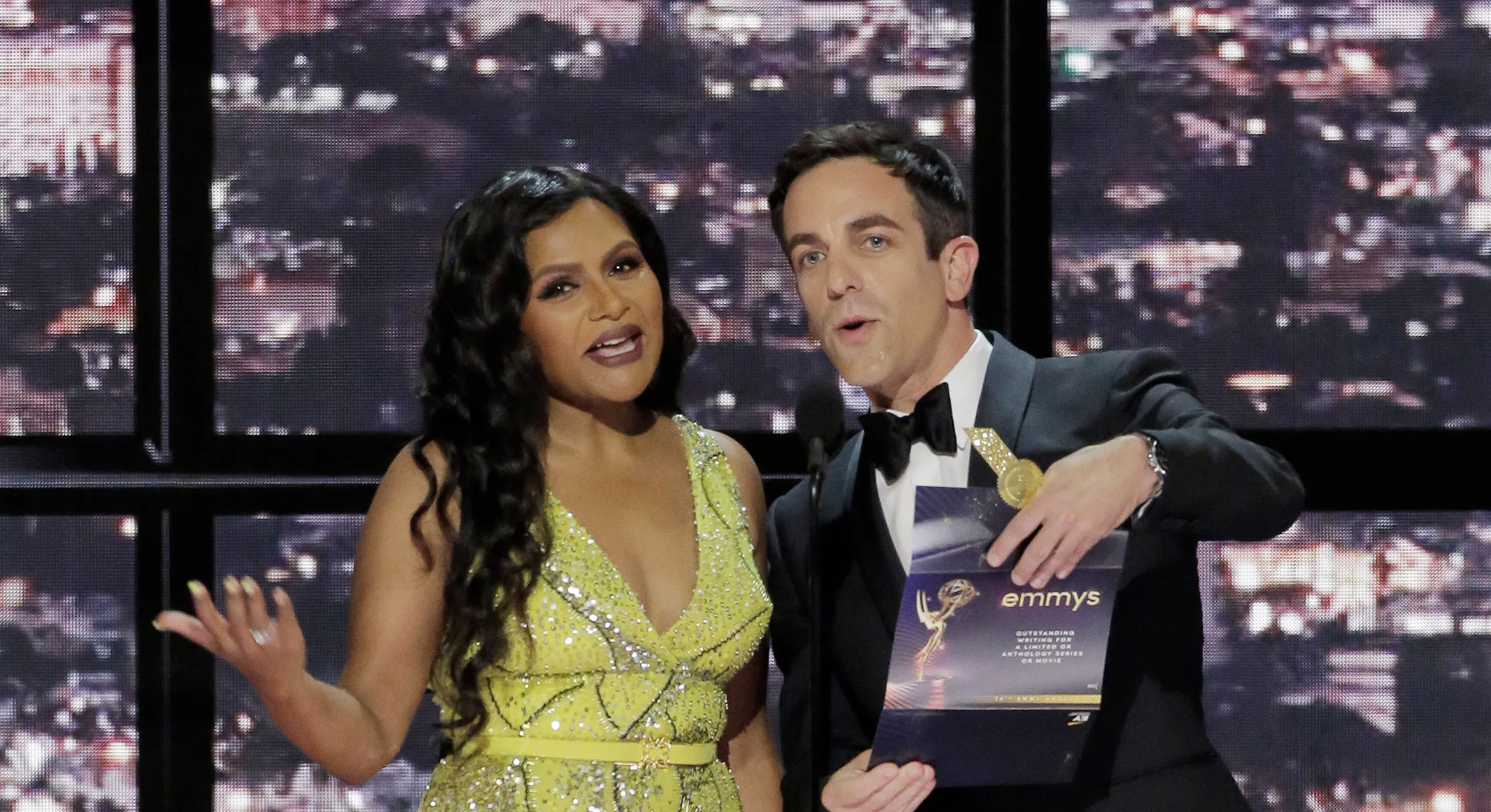 B J Novak and Mindy Kaling