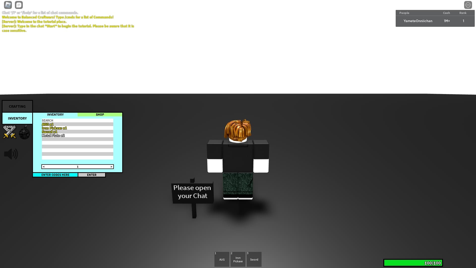 Balanced Craftwars Overhaul how to redeem codes