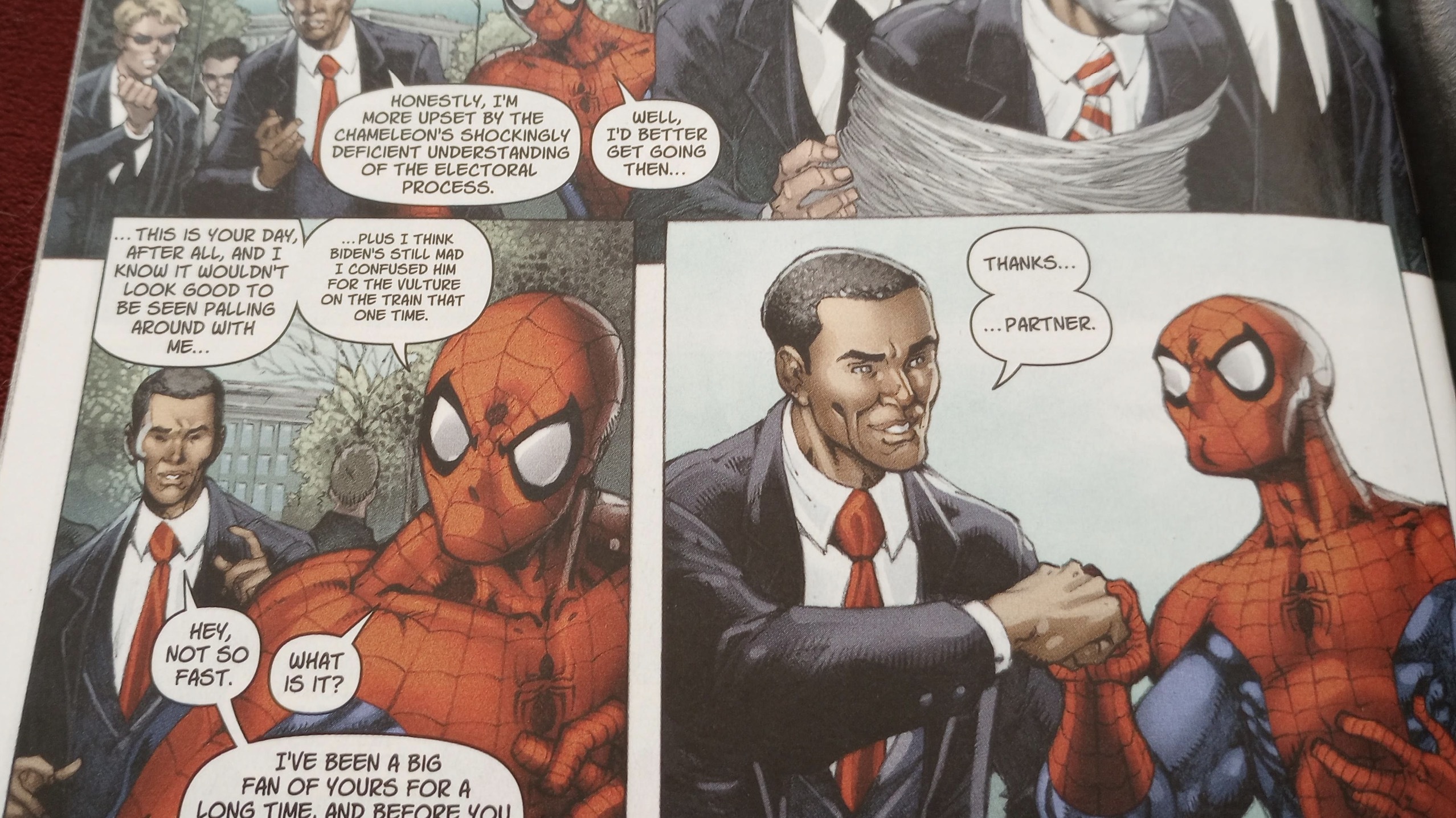 Barack Obama loves spidey