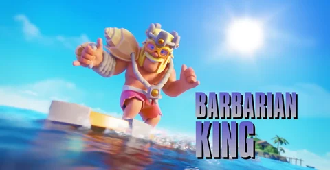 Summer King: New Barbarian King hero skin in Clash of Clans