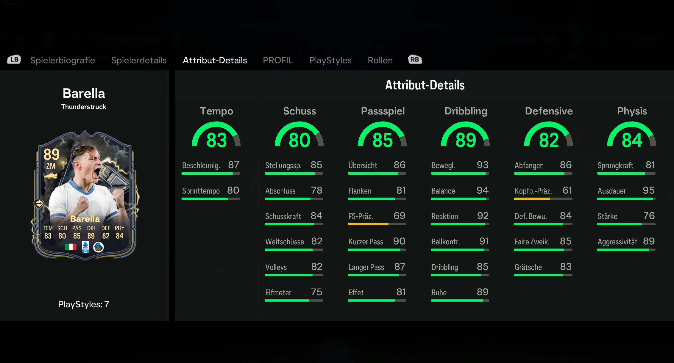 Barella Stats