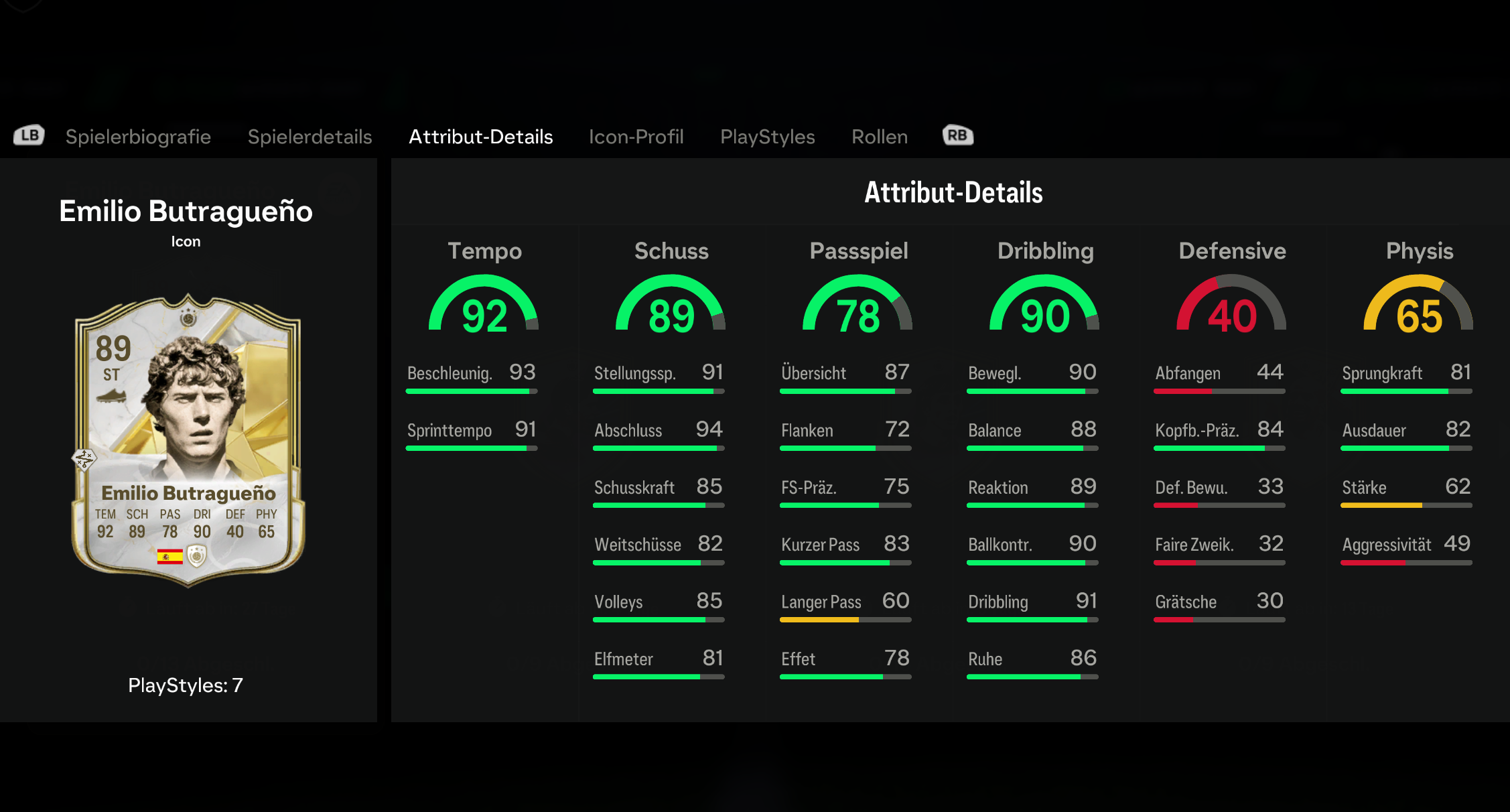 Base Butragueno SBC Stats