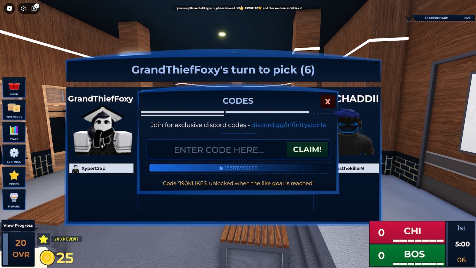 Basketball Legends how to redeem codes