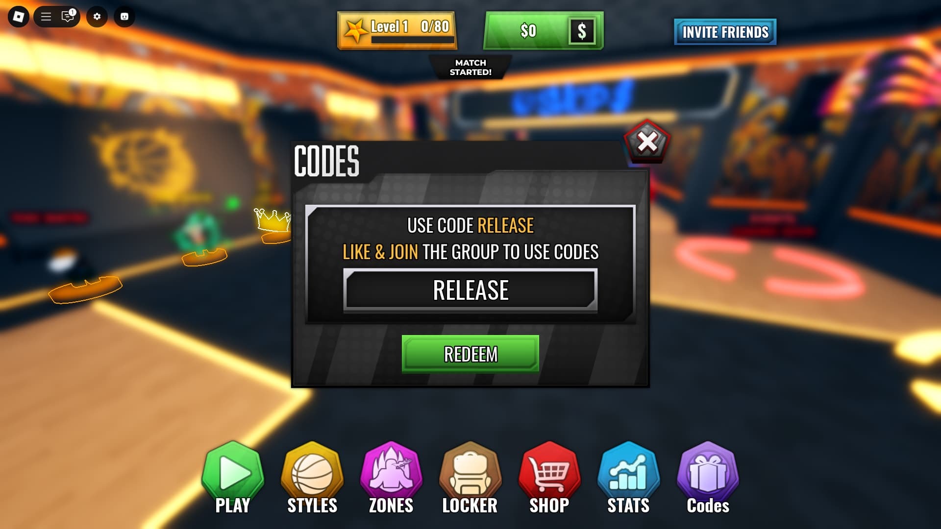 Basketball Zero how to redeem codes