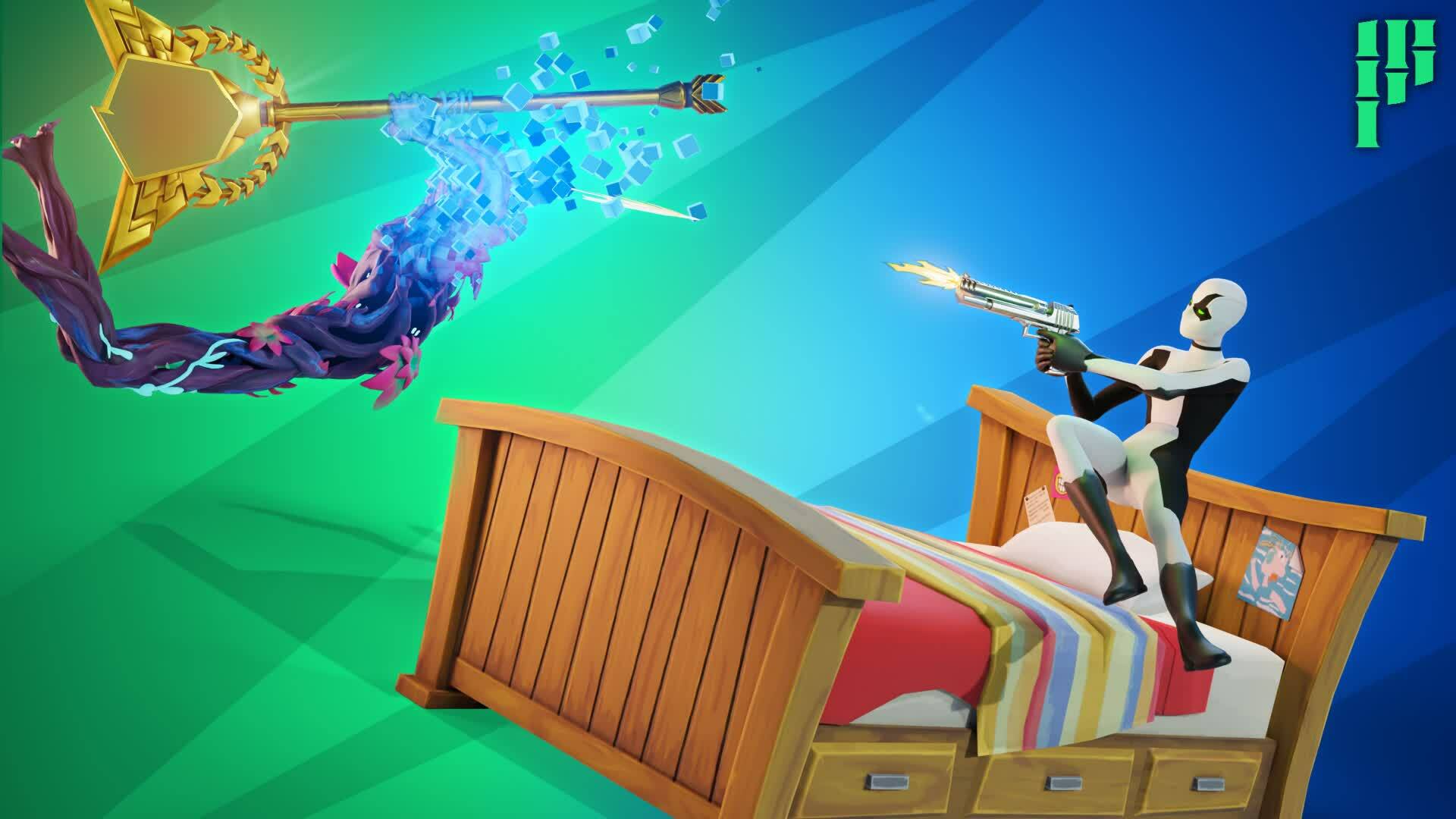 Fortnite Action in Troll Bed Wars 