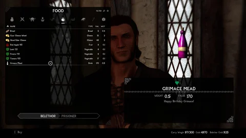 Belethor Skyrim Grimace Shake
