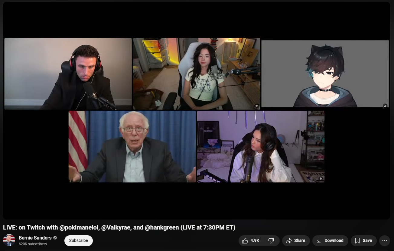 Catboy Sykkuno teaches Bernie Sanders about VTubers...