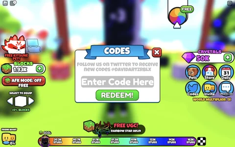 Roblox Block Race codes (November 2023)