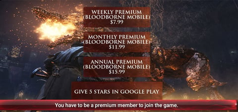 Fake Bloodborne Mobile game tries scamming players for “premium