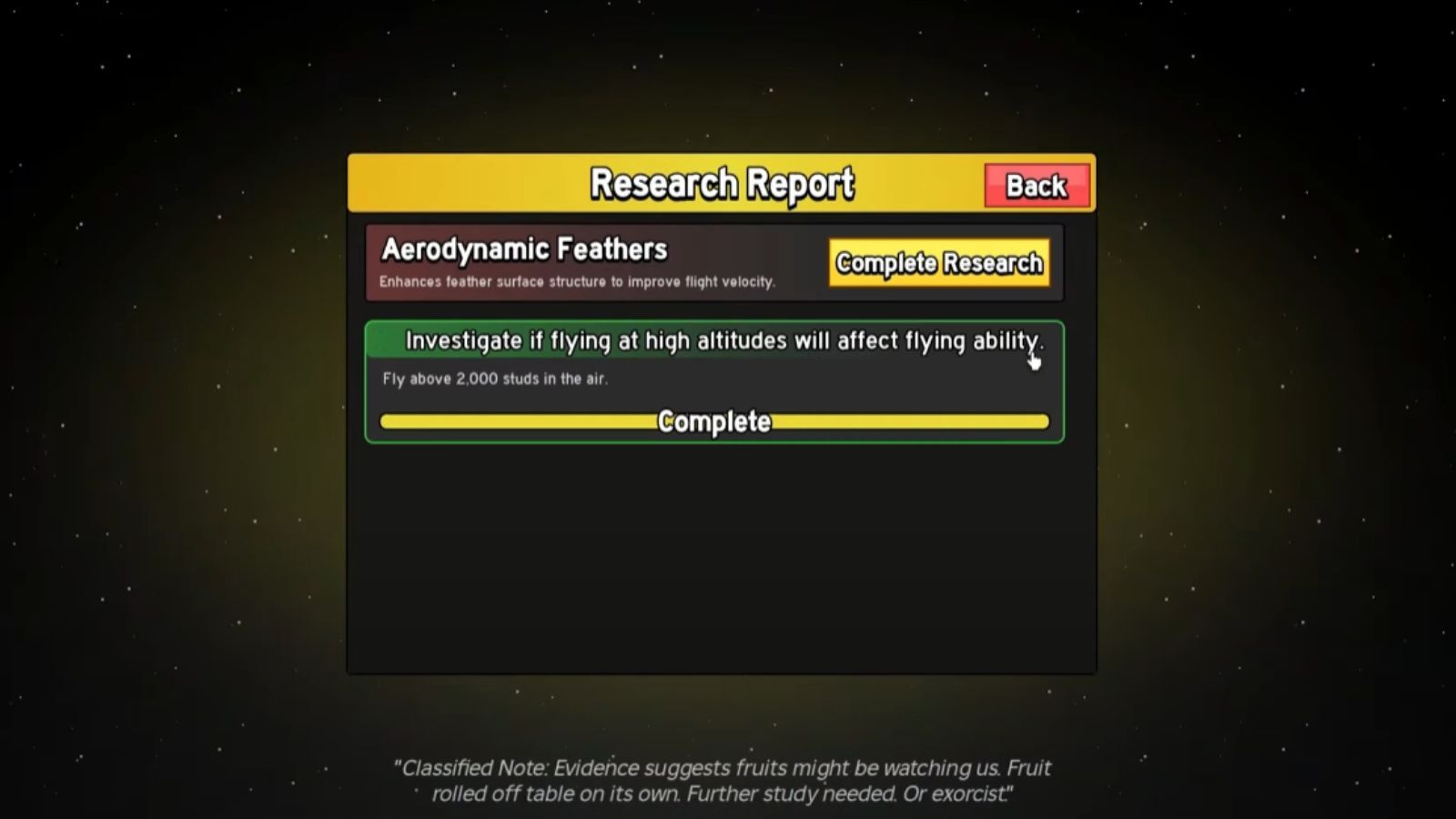 Blox Fruits Eagle Fruit Research Aerodynamic Feathers 1