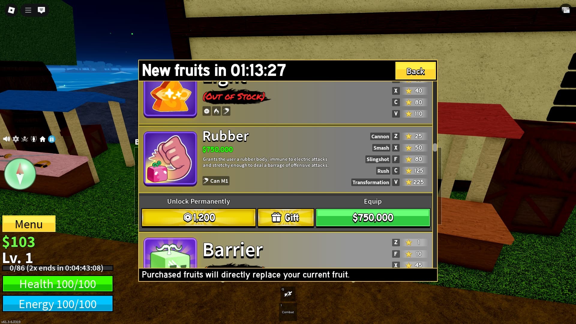 Blox Fruits Rubber
