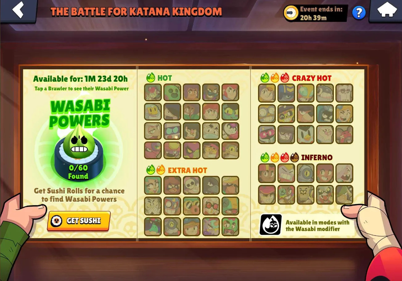 Brawl Stars Wasabi Power Menu