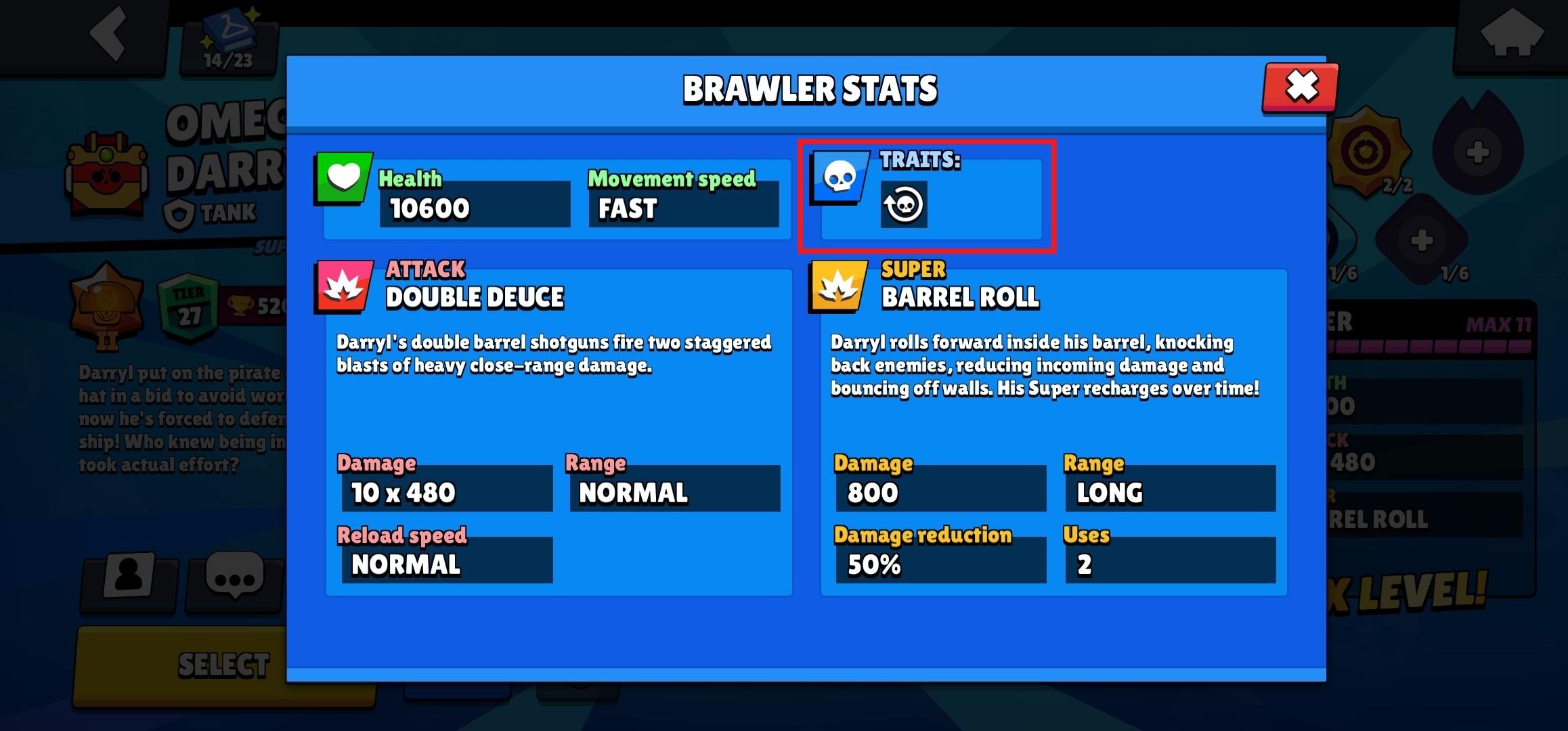 Brawler Trait Menu Brawl Stars