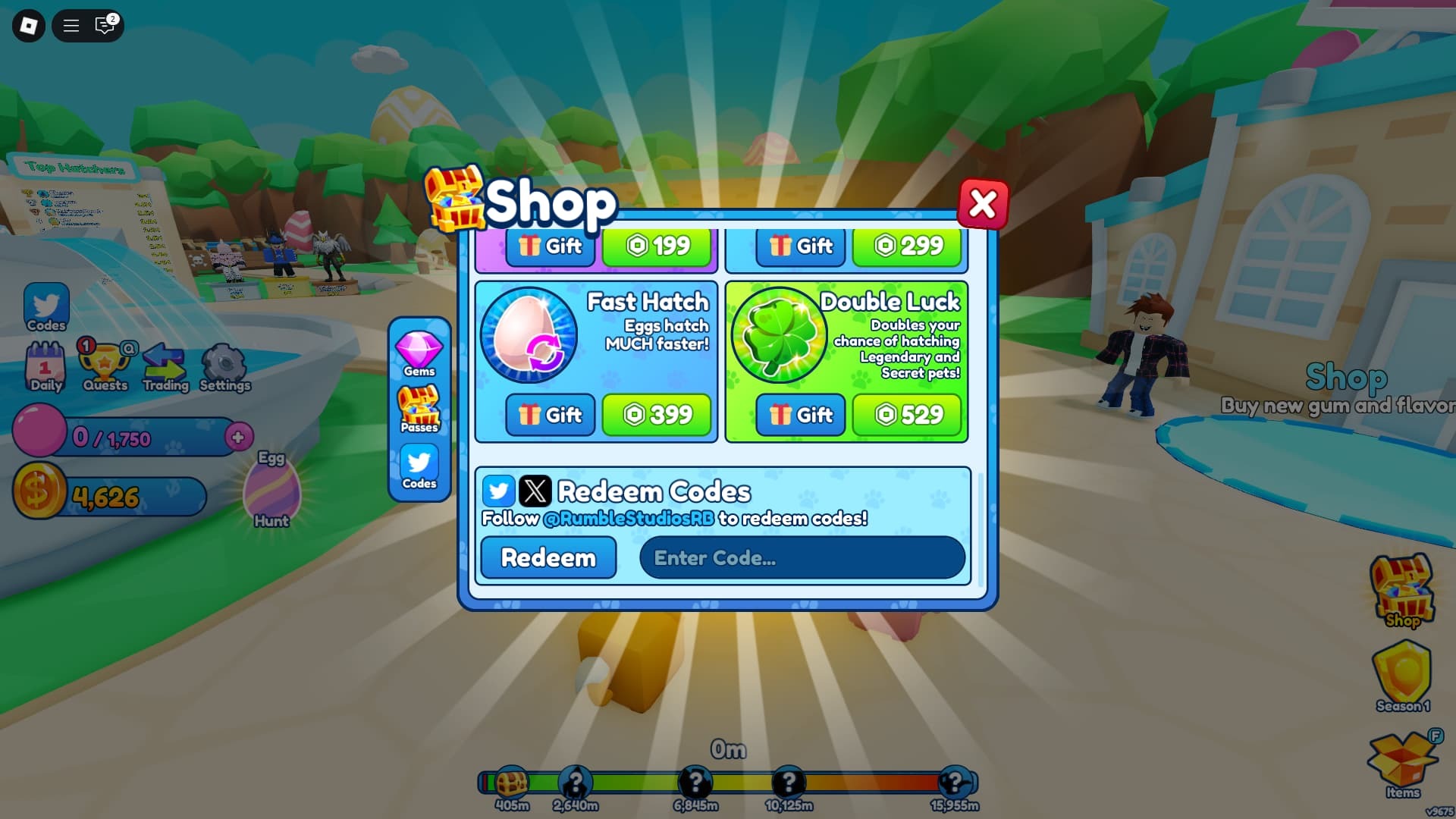 Bubble Gum Simulator Infinity how to redeem codes