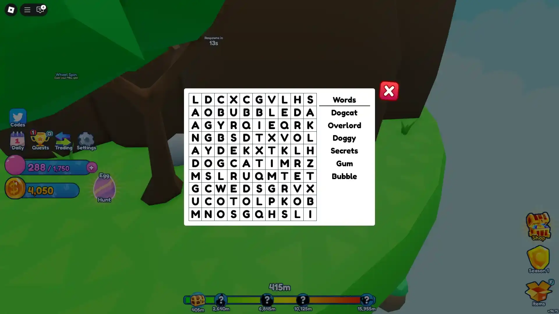 Bubblegum Simulator Infinity Solve Word Game 2