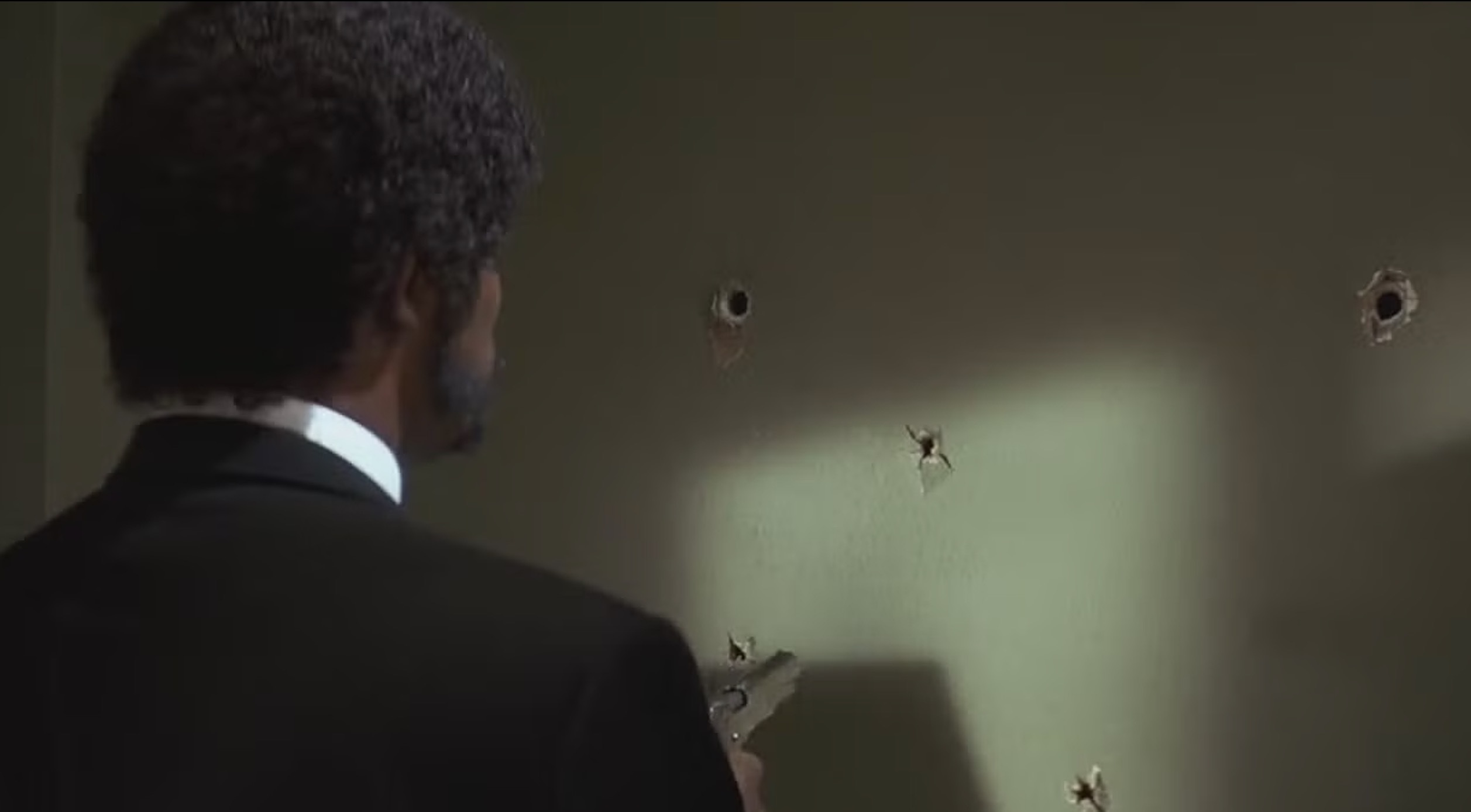 Bullet holes in Pulp Fiction