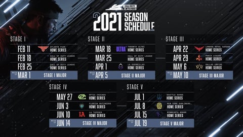 CDL 2021 schedule