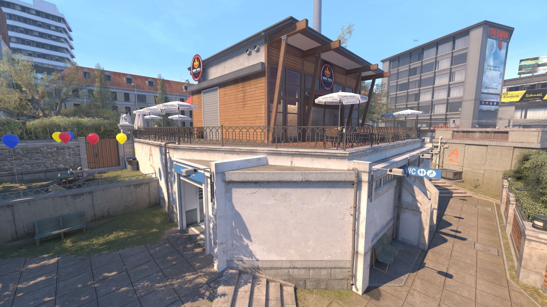 CS2 Overpass mid bathrooms screenshot