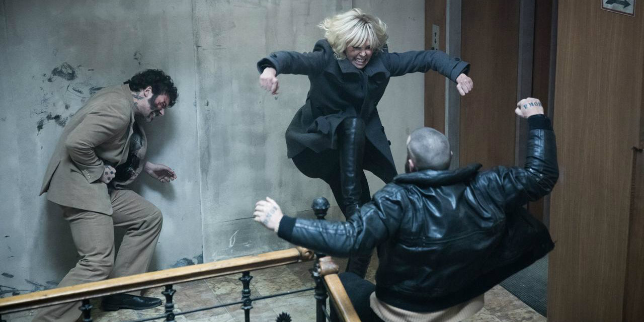 Charlize Theron Atomic Blonde 2017 stair fight