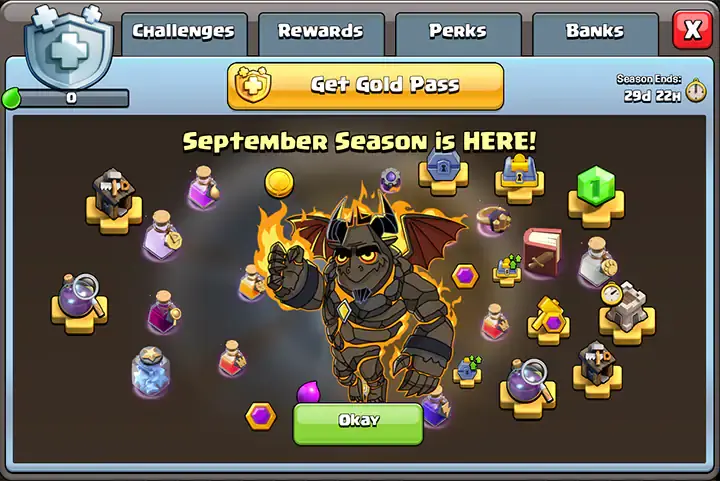 Clash of Clans September 2025 Gold Pass